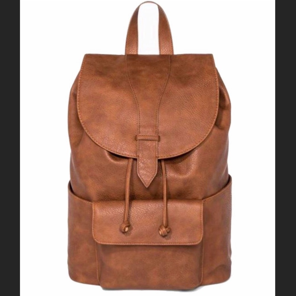 Universal Thread Brown Faux Leather Drawstring Backpack